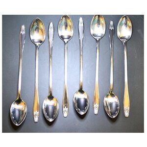 Vintage International Silver Lady Doris Silver Plate Ice Teaspoons Art Deco